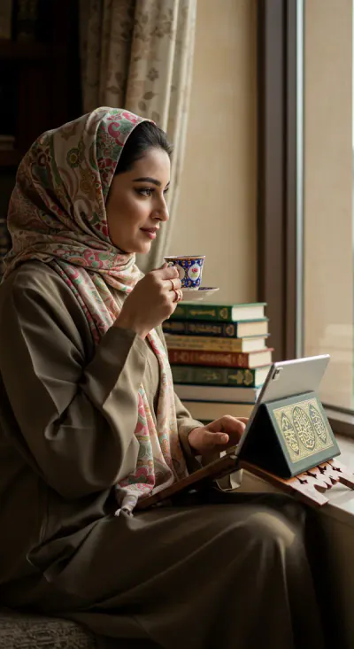 دارس يتابع دراسته عن بُعد